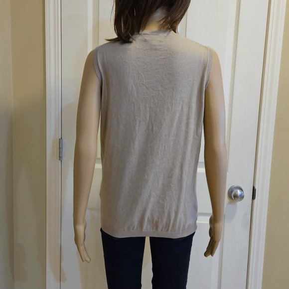 FACONNABLE, Silk/cashmere sleeveless beige colour vest - Picture 11 of 13